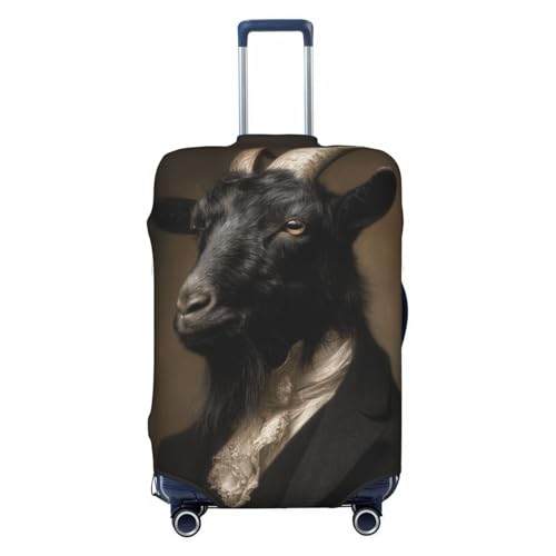Black Goat In Gothic Suit Elastic Travel Luggage Covers Dustproof Scratch-Resistant Suitcase Protector Fit 22-24 Inch