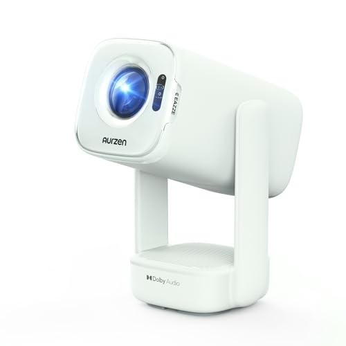 Image of Aurzen D1 air Smart Projector with WiFi and Bluetooth, Built-in APPS, Native 1080P HDR10, 4K Supported, USB-C Powered, Auto Focus/Keystone, DoIby Audio, Portable Outdoor Movie Projector, Green