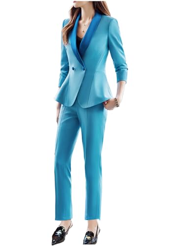 Costume 2 pièces femme ensemble veste pantalon boutons double boutonnage