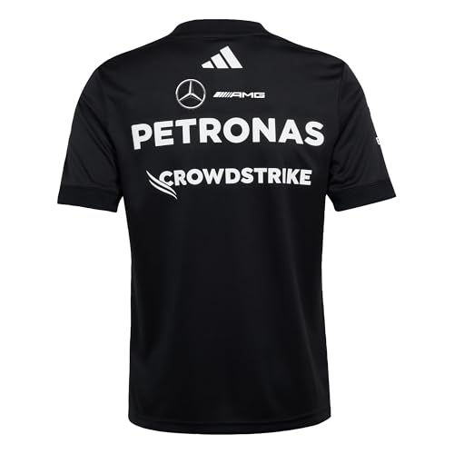 Adidas Unisex Kinder Mercedes - AMG Petronas Formula ONE Team Driver Jersey Black Youth, Black/White, 7-8 Years – Ansicht 4