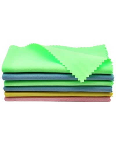 6-Pack Individually Wrapped Microfiber Guitar Cleaning Cloths | 12x12 Inch Assorted Colors, Scratch-Free Polish for Guitar, Piano, Violin & More | Gift-Ready Cleaning Kit