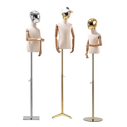 Maniquí de busto infantil de 2 años con cabeza galvanizada ajustable estilo C 8
