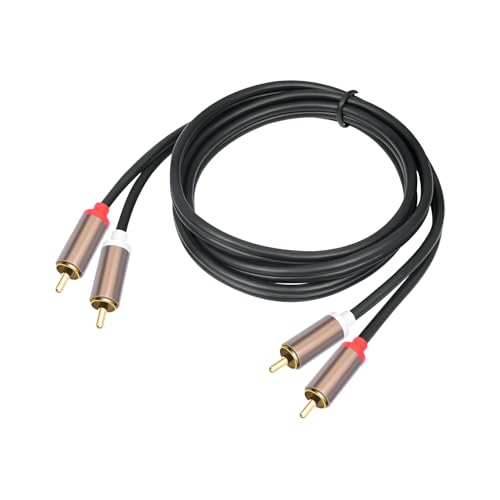 Câble Audio Stéréo RCA pour Amplificateurs, 3 Mètres Câble Cinch 2 RCA mâle à 2 RCA Mâle, Enceintes Actives ou Caissons de Basse, Connecteurs Plaqués Or, Double Blindage pour Home Cinéma HiFi Noir