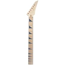 Vetimobato Maple Electric Guitar Neck 24 Fret 25.5inch Locking Nut Bolt On Shark Fin Inlay Maple Wood Fretboard Unfinished Guitar Neck Blank Parts Replacement