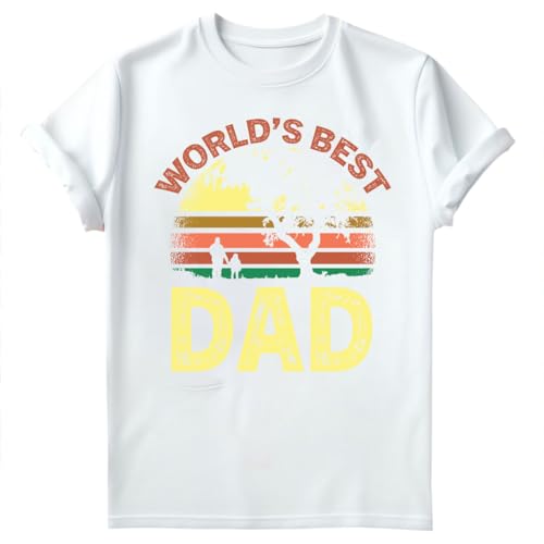Image of Fathers Day Worlds Best Dad Promoted to Daddy 2022 Mens T Shirt #FD White 5XL