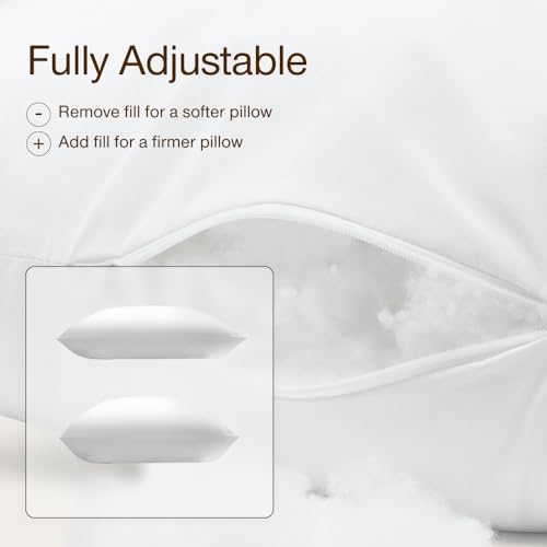 Image of Coop Home Goods Essence Adjustable Throw Pillow Inserts 18x18, Set of 2, Adjustable Down Alternative Cushions for Couch, Bed, or Chair, Decorative Square Pillows for Living Room, Oeko-Tex Certified
