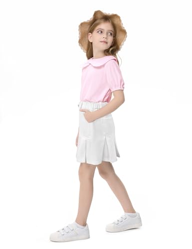 Image of 2026 Girl's Denim Skirts Elastic Waist Pleated Toddler Girls Jean Skirt Size 3-12