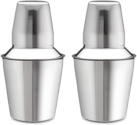 TableCraft Coctelera de acero inoxidable de 3 piezas, 8 onzas (paquete de 2)
