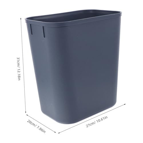 Caneca de basura gris rectangular para oficina y hogar miniatura 2