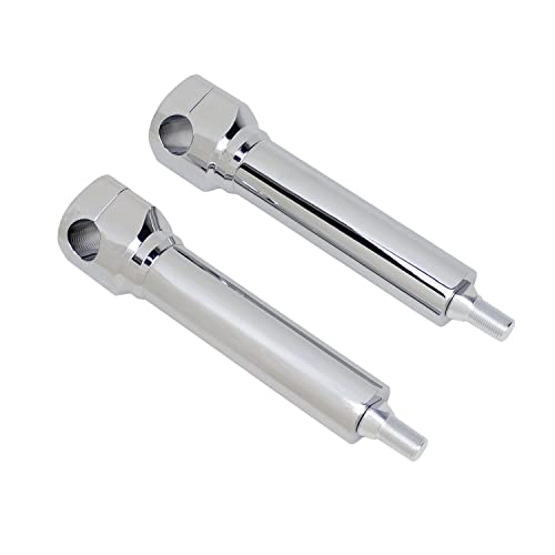 Powerjames 8.0" Tall Chrome Springer Softail Handlebar Risers With 1.0 Inch Clamping Cover For Harley Davidson Flsts Fxsts (1.0 Inch) #TOP1