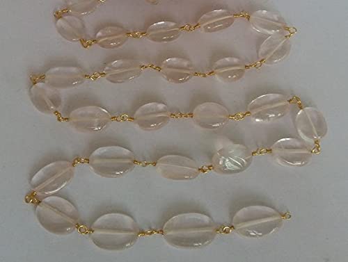 Chaîne de quartz rose naturel anti-ternissement avec fil plaqué or 24K pour bijoux durables - 2