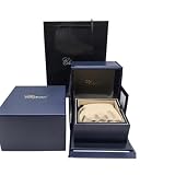 ROUREOX Caja Reloj Azul Noche Cuadrada Organizador Ranura Única Bolsa Regalo Negra Manual Tarjeta Set Embalaje Paquete para Chopard Happy Diamonds