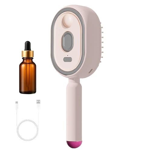 Imagen de Cepillo de vapor: alisador desenredante de cabello recargable con y taza medidora