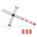 4 in 1 Drilling Positioning Ruler, 24 in Adjustable T Square, Multi-Function T-Square, Cabinet Hardware Clamp, Woodworking Marking Gauge Tool, Cabinet Drawer Door Hole Drilling Template (24 Inch 1+3)