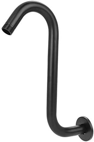 S Shaped Shower Riser Pipe, Shower Extender Arm with Flange, Standard 1/2" Connection- Bathroom Accessory, 12 inch