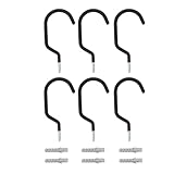 SEWACC 6 Ganchos Metálicos para Bicicletas para Pared de Garaje, Colgadores Resistentes Multiuso para Almacenamiento, Soporte Seguro y Fácil Instalación, Adecuado para Hogar y Taller