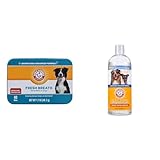 Arm & Hammer Fresh Breath Bundle for Dogs: Dental Mints, Chicken Flavor, 40 Count & Complete Care Water Additive, 16 Fl Oz - Flavorless, Easy Dental Care Without Brushing