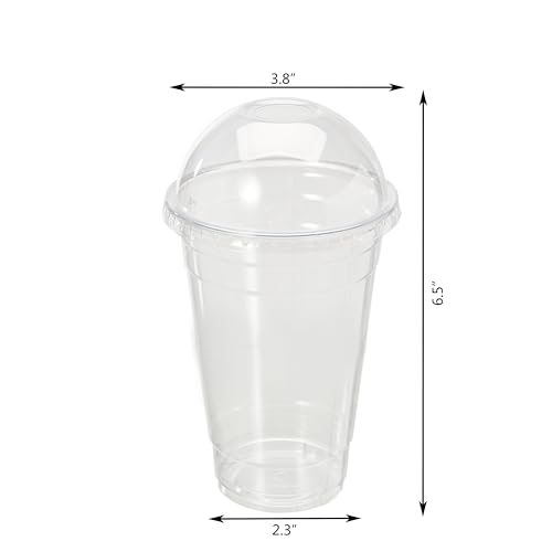FULING [20oz - 80 Sets Clear PET Disposable Plastic Cups with Dome Lids, Party Drinking Cups for Cold Coffee, MilkShakes, Smoothies, Juices, Beer, Iced Tea - Thumbnail 2