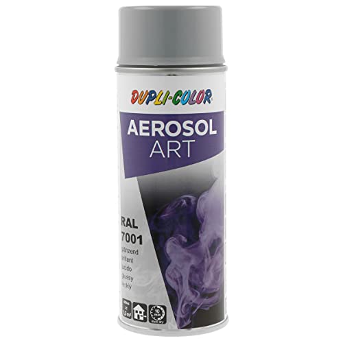 DUPLI-COLOR AEROSOL ART RAL 7001 silbergrau glänzend 400 ml, Spraylack für vielseitigen Einsatz, schnelltrocknend, hohe Deckkraft, für Innen- und Außenbereiche geeignet