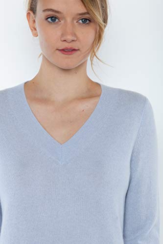 Image of JENNIE LIU Women's 100% Pure Cashmere Long Sleeve Ava V Neck Pullover Sweater