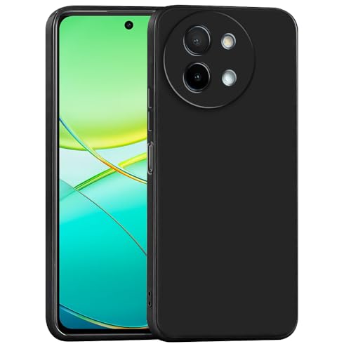 Image of Back Cover for Vivo Y38 5G / Y58 5G | Full Camera Protection | Premium Liquid Silicon Case | Flexible Bumper Case for Vivo Y38 5G / Y58 5G (Black)