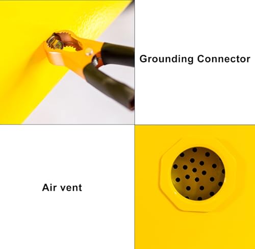 Hazardous Storage Cabinets, 23W x 18D x35H, Flammable Storage Adjustable Shelf Steel Cabinet, Yellow, 5.3c.f. (Volume Inside-Intrinsic) for Manual Closing Doors Explosion Proof Cabinet. - Thumbnail 4