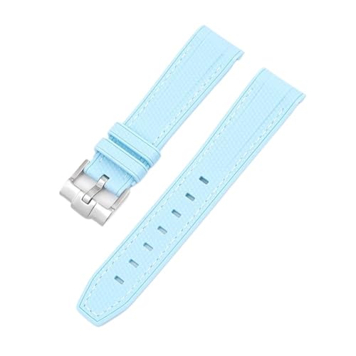 [X] VRXgbv For Swatch X Ή For Omega Ή For Moonswatch Ή XeXX`[obN 20mm 22mm Y fB[X \tg h pvoh(Light blue white