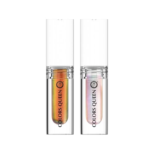 Image of Colors Queen Multichrome Liquid Eyeshadow Combo Pack of 2 | Highly Pigmented | Lightweight | Quick Drying | Long Lasting, Smudge Proof & Waterproof Eyeshadow (Unicorn Gold Rush, 3.6g)