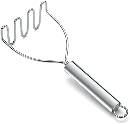 Potato Mashers, Kyraton Heavy Duty Stainless Steel Potato Ricer with Firm Grip, Kitchen Masher Perfect for Mashed Baby Food, Vegetable, Fruits, Mashed Potatoes, Jam, Use for Cooking and Kitchen Gadget