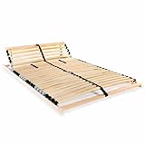 vidaXL Legno Faggio Rete Doghe 7 Zone 28 Doghe 120x200 cm Telaio Letto Singolo