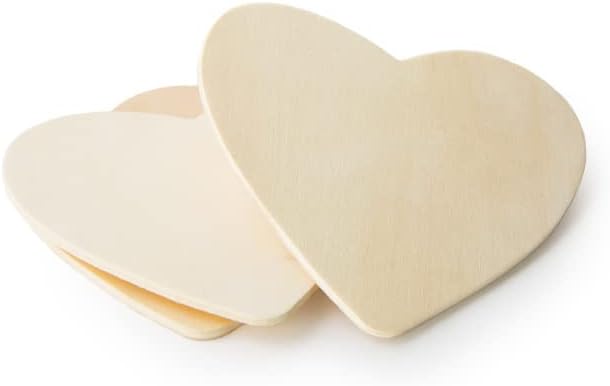 50 Pcs of 4-1/2" x 1/8" Plywood Hearts Cutouts Ready to Paint and Decorate