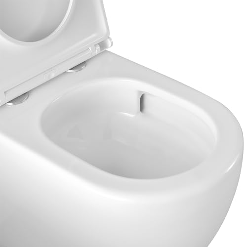 Sanitari Filomuro Con Risciacquo A Vortice E Copriwc Soft-Close, Sistema Di Scarico Universale A Parete O A Terra, Serie Tao - 6