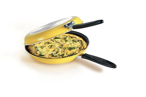 Tescoma 594346 Padella Doppia Girafrittata Antiaderente Per Frittata, Diametro 26 Cm, Giallo