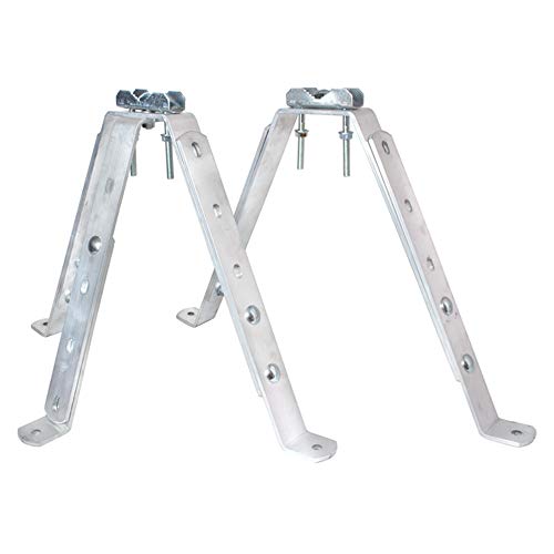 Montaje en pared/soporte para mástil de acero de alta calidad variable de 45 a 60 cm – Fijación para mástil o barra máx. 60 mm de acero galvanizado para antenas (satélite, radio DVB-T2, LTE),