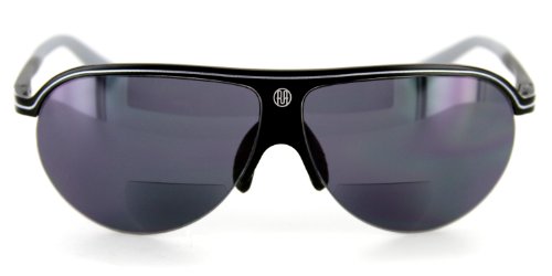 "Bahamaz Mens Womens Bifocal Aluminum Aviator Sunglass Tinted Readers 100% UV (Black/Grey w/Smoke +2.50)2