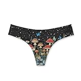 Coloranimal Womens Star Night Mushroom G-string & Thongs Thong Panties Seamless Underwear Low-Cut Stretch No Show Breathable Thongs Fashion Underwear