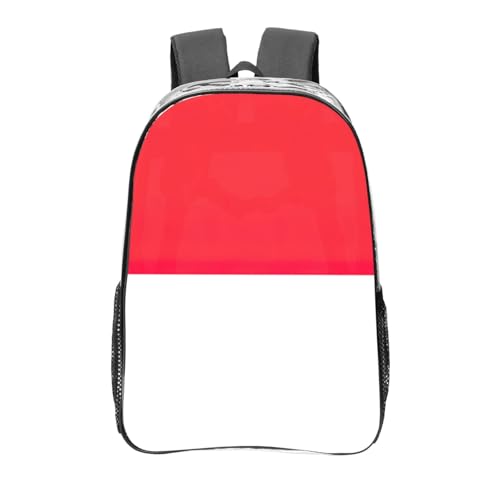 Sac à dos transparent avec poches fonctionnelles imprimé drapeau Indonésie One Size