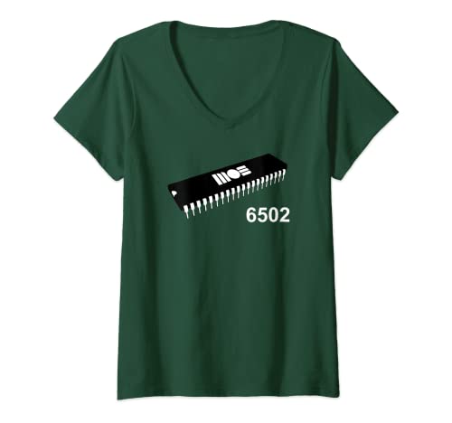 Mujer MOS 6502 CPU Camiseta por retro shirts Camiseta Cuello V