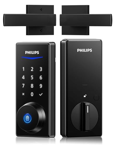 Philips Keypad Front Door Lock Set, Smart Deadbolt with 2 Lever Handle