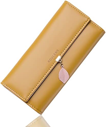 Roulens PU Leather RFID Wallet with Multiple Card Slots and Card Holder, A/Light Purple-L, Grande, Exquisite