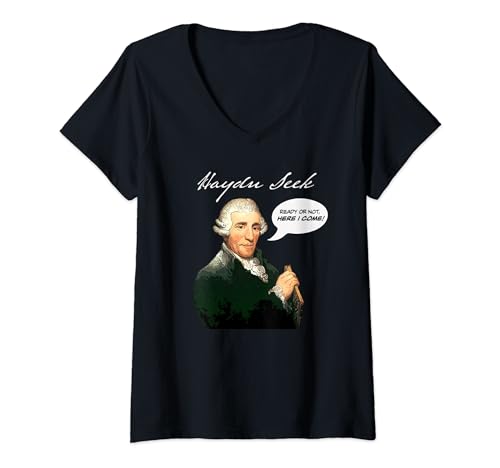 Haydn Seek - Funny Classical Music Groan-worthy Pun V-Neck T-Shirt