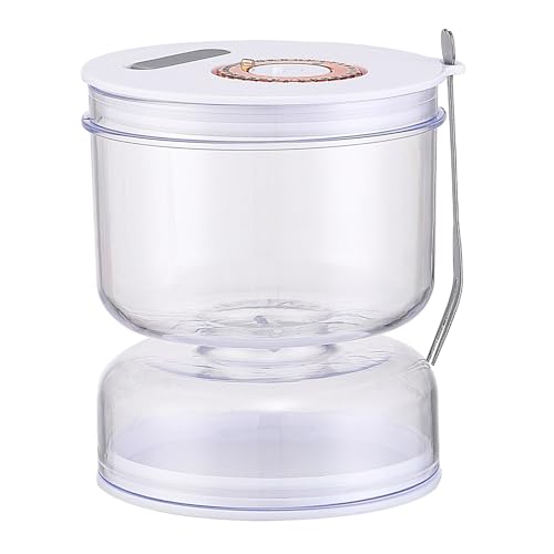 Wilitto Tarro de Cristal para encurtidos con colador, Tarro Separador Jugo pepinillos Tenedor, Orificio ventilación y Marca Tiempo, Soporte encurtidos, Apto refrigerador Blanco