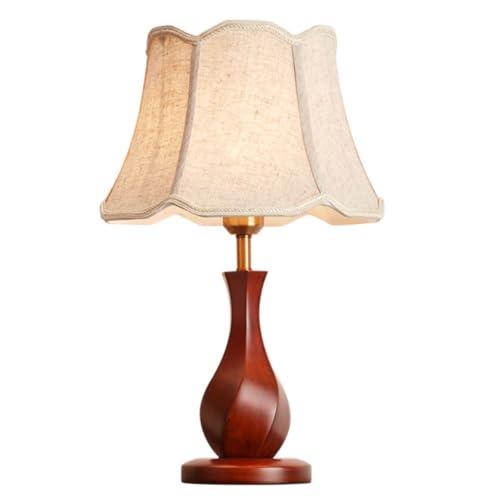 Lampe de bureau moderne en bois et tissu pour espace de travail et chambre