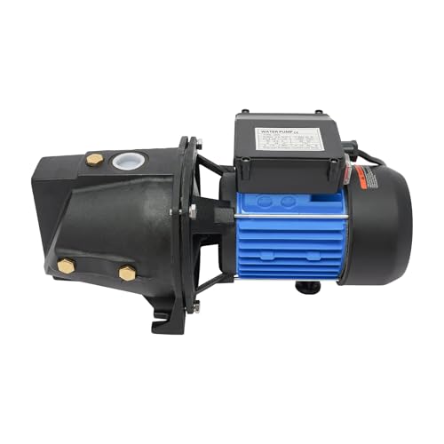 1.1HP Shallow Well Jet Pump, Garden, Water Transfer,Home Lawn Draining Irrigation Pump, Pressure Booster, Sprinkler, 110V 3420RPM Portable Cast Iron, for Gardens, Lawns, Farms, Rural Homes
