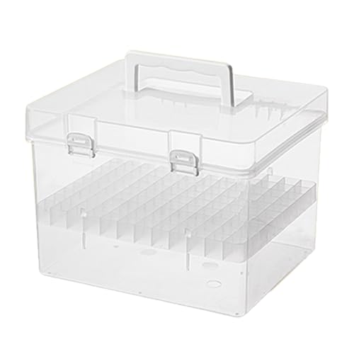 IOIUSKKU Marker opbergbox met lades en 120 pennenvakken voor metallic lak. Grote ABS marker organizer voor markers, 120 kleuren