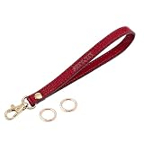 SeptCity, cinturino da polso in vera pelle, con chiusura dorata, Rosso (vino), Small