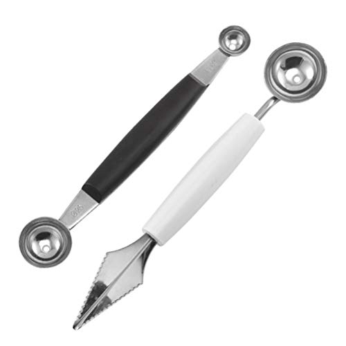 2 peças de colheres de melão para bolas de sorvete, colheres de sorvete de aço inoxidável para uso ,