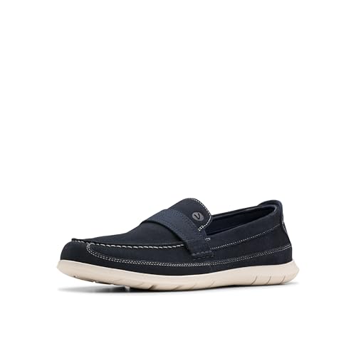 Clarks Collection Men's Flexway Band Penny Loafer, Navy Suede, 9 Medium US by Clarks - Used condition - CA$71.17