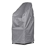 [page_title]-Mehr Garten Schutzhülle für Gartenstühle mit Belüftungsöffnungen, Wasserdicht Wetterfeste Premium Abdeckung für Stapelstühle, Stapelstuhl Abdeckplane 68 x 96 x 110/150 cm Lichtgrau