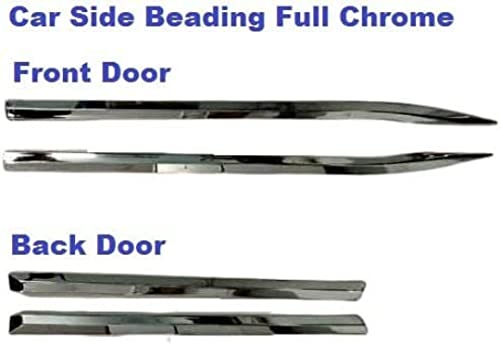 Full Chrome Set of 4pcs Side Beading Side Cladding Compatible for KIA Seltos Set of 4pcs